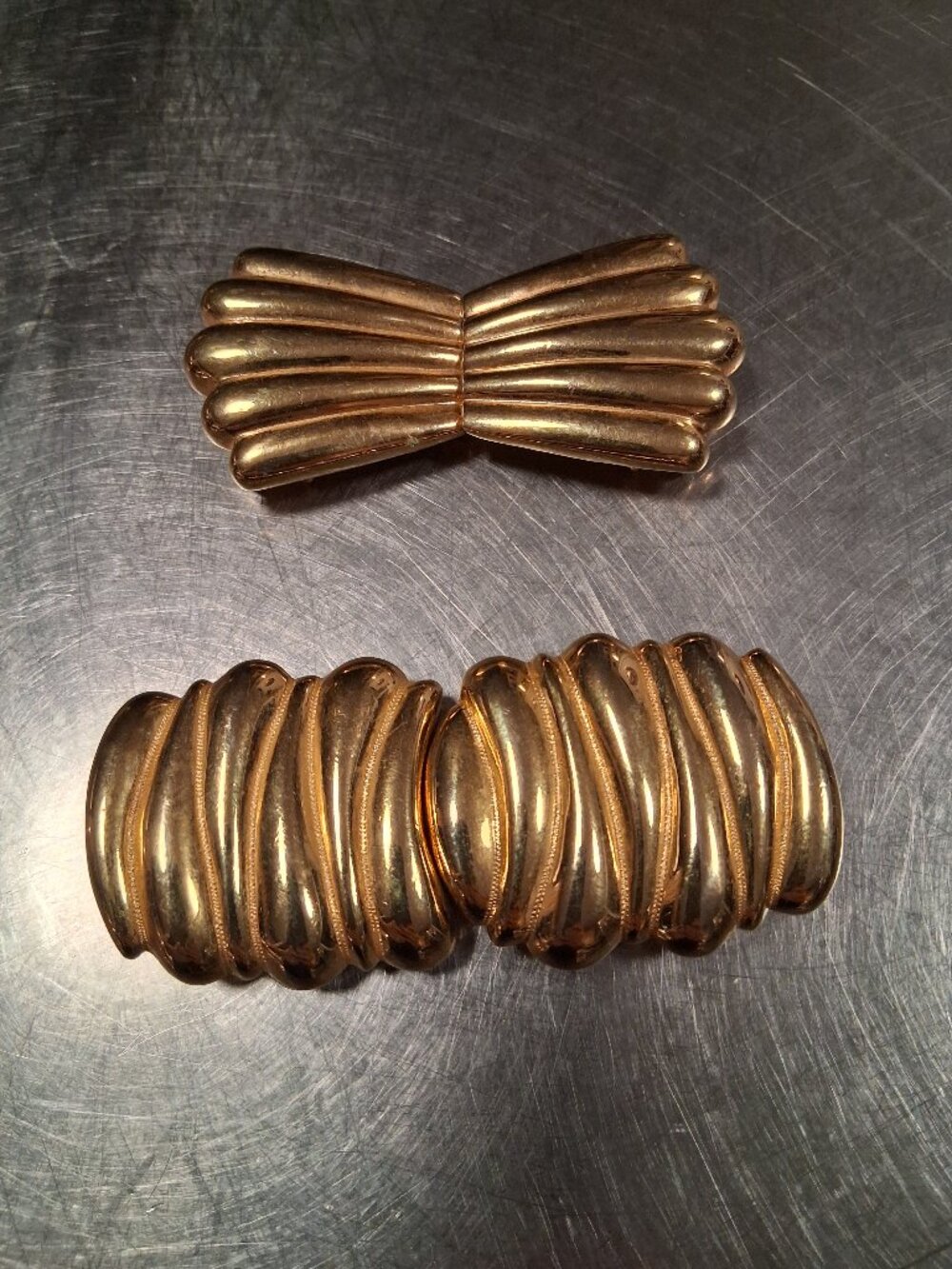 2 vintage deco belt buckles